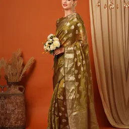 VILLAGIUS Woven Design Zari Pure Silk Banarasi Saree image 4