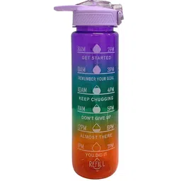 SuperGeneriX Purple & Green Single Plastic Printed Water Bottle-picture-21