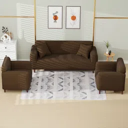 Myntra Elegant Homes Brown Printed 5 Pieces 5-Seater Sofa Cover With Arms-picture-47