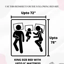 Pure Decor Glory Blue & Black Printed Cotton 180 TC King Bedsheet Set 2.54 x 2.74 m image 5