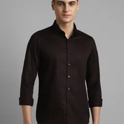 SIMON CARTER LONDON Men Spread Collar Solid Cotton Slim Fit Casual Shirt-picture-17