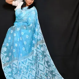 RIDDHIMAN FASHION Woven Design Pure Cotton Handloom Paithani Saree-image-26