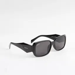 Ted Smith Unisex Black Lens & Black Rectangle Sunglasses with image 3