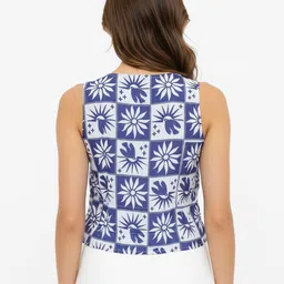 glitchez Tie Up Sleeveless Peplum Crop Top image 4