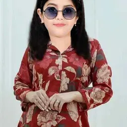 Bholukart Girls Floral Printed Regular Kurta with Trousers image 2