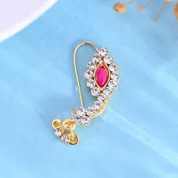 Silvermerc Designs Gold-Plated Crystal Studded Stud Nosepin-picture-32