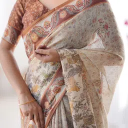 ALMAARI FASHION Ethnic Motifs Printed Pure Cotton Kanjeevaram Saree-picture-37