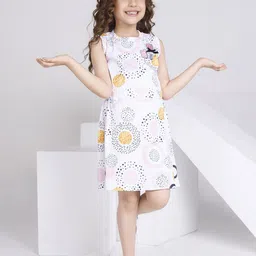 Peppermint Girls Floral Print A-Line Dress-picture-35