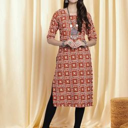 Ethnic basket Women Orange Kurtas-picture-10