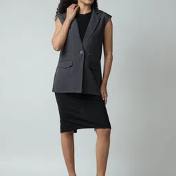 SANAITA CREATIONS Single Breasted Lapel Collar Parachute Waistcoat image 2