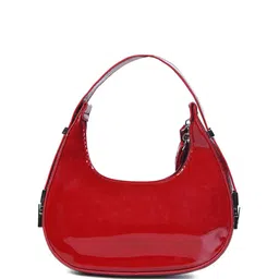 PELLE LUXUR Women Solid Half Moon Handheld Bag image 2