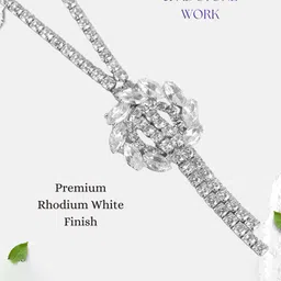 DressBerry Rhodium-Plated American Diamond & Crystal Studded Jewellery Set image 4