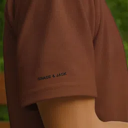 GRACE & JACK Graphic Printed Round Neck Short Sleeves Regular Fit Casual T-Shirt image 4