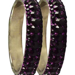 vidhya kangan Vidhya Set Of 2 Gold-Plated Stone Studded Bangles image 2