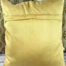 Pink Parrot Red & Cream-Coloured 5 Pieces Ethnic Jacquard Silk Square Cushion Covers image 3