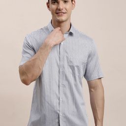 Turtle Standard Slim Fit Geometric Printed Pure Cotton Formal Shirt-picture-1