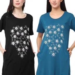 GLAMSYSTYLE Women Floral Printed Pockets 1 T-shirt-picture-17