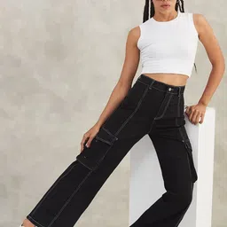 DOLCE CRUDO Women Wide Leg High-Rise Stretchable Jeans-picture-32