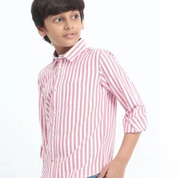 rocket science Rocket Scinece Boys Cotton Single Pocket Casual Striped Shirt image 3