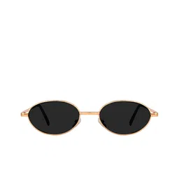 SPADEACES Unisex Full Rim Round Black Lens & Gold-Toned Round Sunglasses image 4