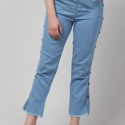 NEUNK Women Comfort Jogger Mid-Rise Cropped Stretchable Jeans-image-36