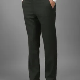 Louis Philippe Men Checked Slim Fit Trousers image 5