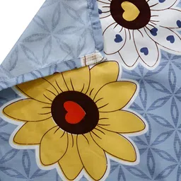Aura Set Of 6 Blue & Yellow Printed Floral TC Cotton Diwan Set image 2