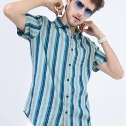 Highlander Mens Striped Slim Fit Shirt-picture-22