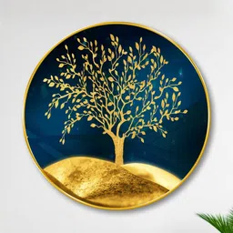 Myntra Elegant Homes Blue Printed Wall Round Portrait Painting Wall Art 20 x 20 Inch-picture-38