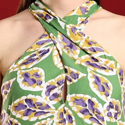 Kotty Print Halter Neck A-Line Dress image 5