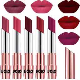 VOLO Set Of 5 Creme Matte Lipstick - 3.5g Each - 38-41-42-43-45-image-88
