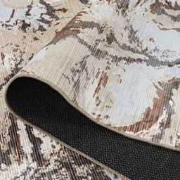 Kaleen India Yellow Abstract Anti-Skid Polyester Carpet image 4