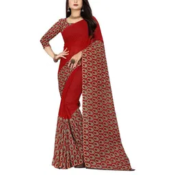Moda Rapido Red Poly Georgette Sarees-picture-44