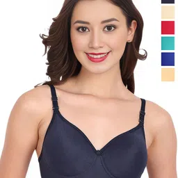 Liigne Pack Of 6 Solid Full Coverage Non Padded All Day Comfort Cotton Bra-image-59