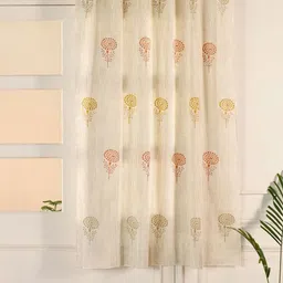 Peepul Tree Rust & Mustard Floral Sheer Window-picture-9