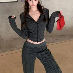 LULU & SKY Women Striped Crop Knitted Jacket-picture-14