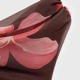 MANGO Floral Print One Shoulder Ruched Bodycon Dress image 3