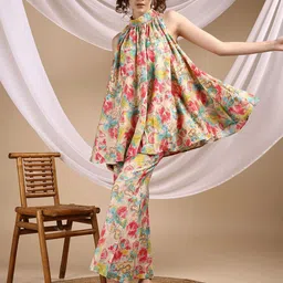 Tikhi Imli Women Printed Top With Trouser Co-Ords image 5