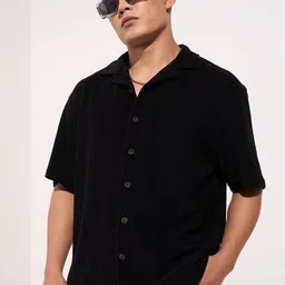 Street 808 by Pantaloons Men Relaxed Fit Cuban Collar Solid Cotton Casual Shirt-image-93