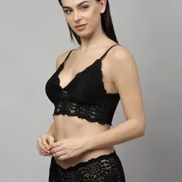 samvar Women Black,Red,Maroon Net Bra Panty Set for Lingerie Set Undergarments Pack of 3 image 5