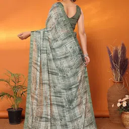 Lookmark Floral Printed Pure Georgette Saree image 3