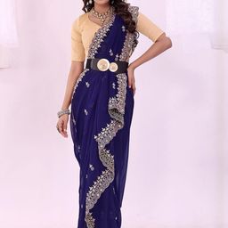 Moda Rapido Ethnic Motifs Beads and Stones Pure Georgette Saree-picture-22