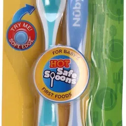 nuby Hot Safe Curve Spoon for your Child 2pc (4 month+) - BPA Free Plastic-picture-27
