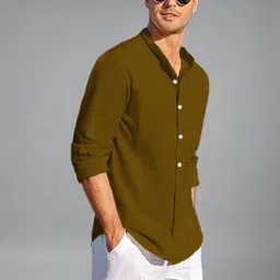 univibe Mandarin Collar Slim Fit Cotton Casual Shirt-picture-15