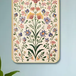 SAF Beige & Orange Flowers Printed Wooden Wall Painting-picture-24