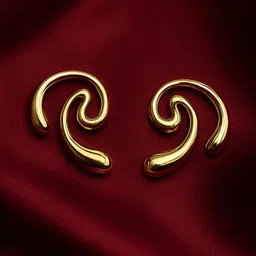 Nui Stainless Steel Gold-Plated Contemporary Studs image 1