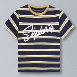 PLUM TREE Boys Pack Of 2 Striped Round Neck Short Sleeves Cotton T-shirt-picture-24