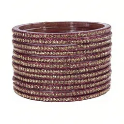Adiba Fashion Factory Set Of 12 Artificial Stones Glass Bangle image 2