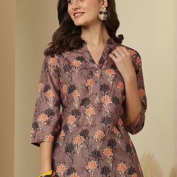 Anouk Rustic Women Ethnic Motifs Three-Quarter Sleeves A-Line Kurtis-picture-33