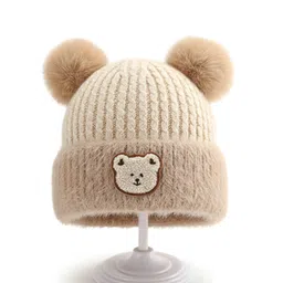 YOUSTYLO Unisex Kids Colourblocked Woollen Beanie image 5